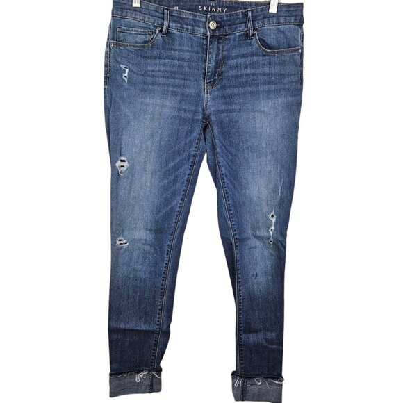 White House Black Market Jeans‎ The Skinny Ankle Stretch Mid Rise Blue Size 6L - Picture 13 of 13